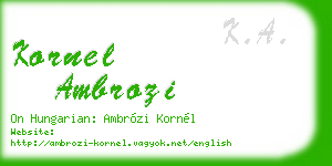 kornel ambrozi business card